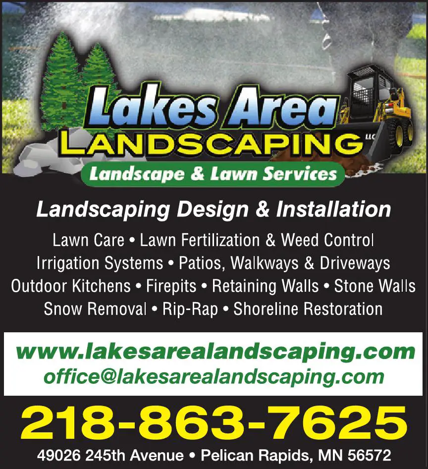 Fertilizing - Lawn & Garden print ad for Lakes Area Landscaping