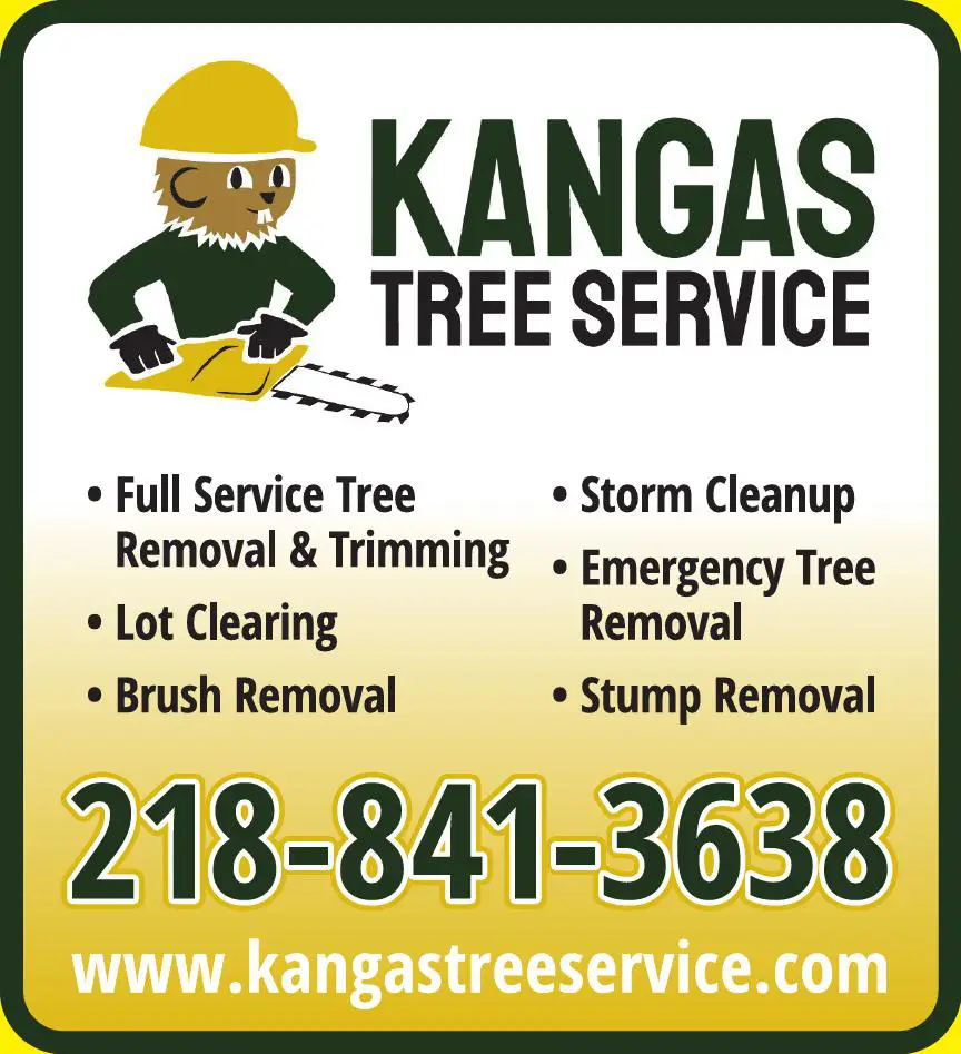 Stump Removal print ad for Kangas Tree Service
