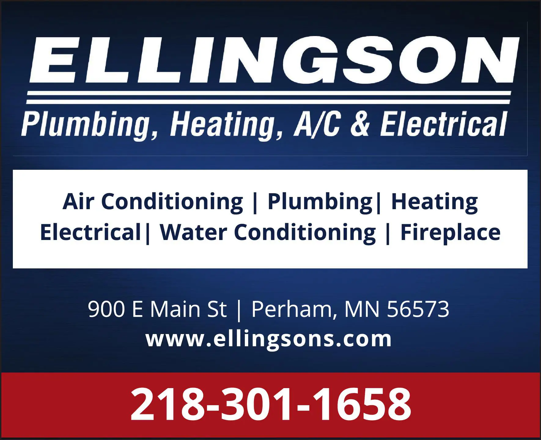 Air Conditioning - Contractors print ad for Ellingson Plumbing ^ Heating ^ A/C & Electrical