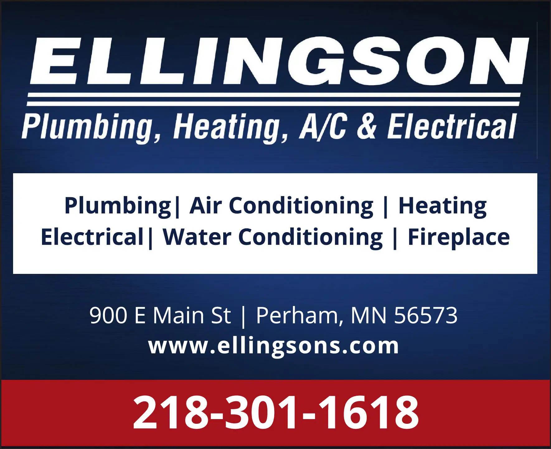 Plumbing Contractors print ad for Ellingson Plumbing ^ Heating ^ A/C & Electrical