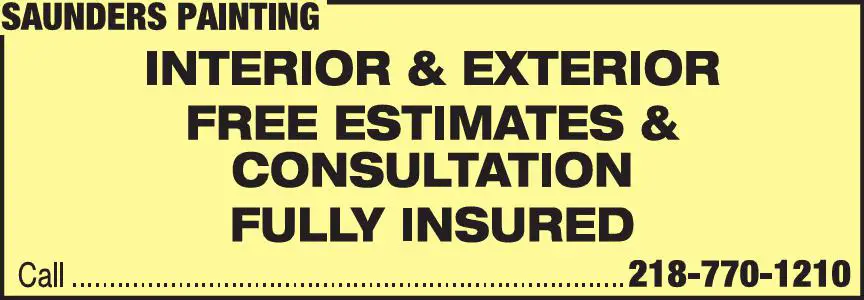 Painting Contractors print ad for Saunders Painting