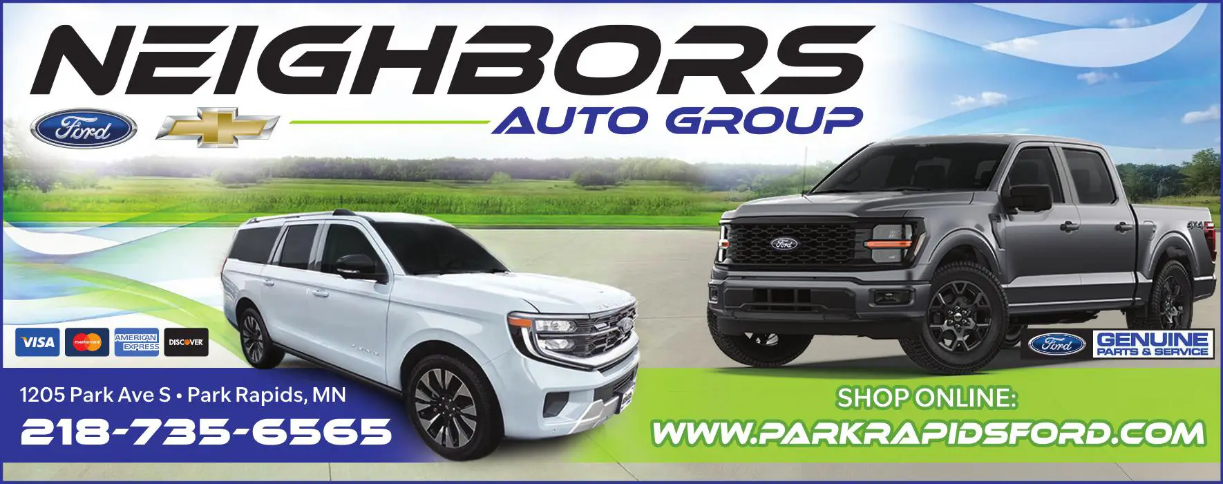 Auto Dealers - New print ad for Neighbors Ford of Park Rapids