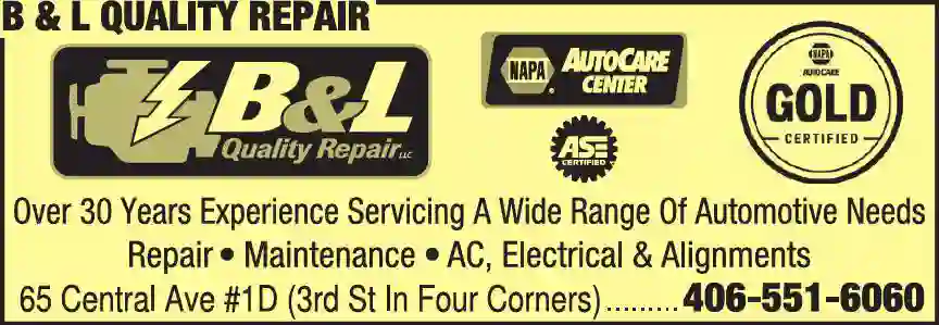 Auto Repair & Service print ad for B & L Quality Repair