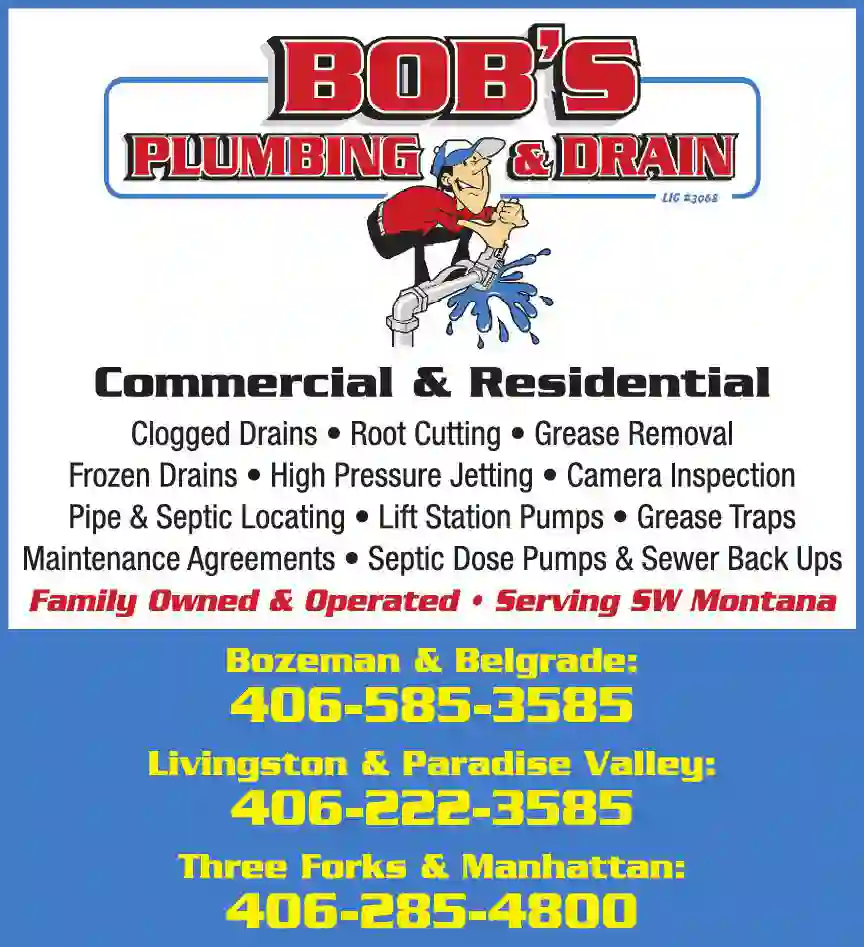 Sewer Contractors & Cleaners print ad for Bob's Plumbing & Drain