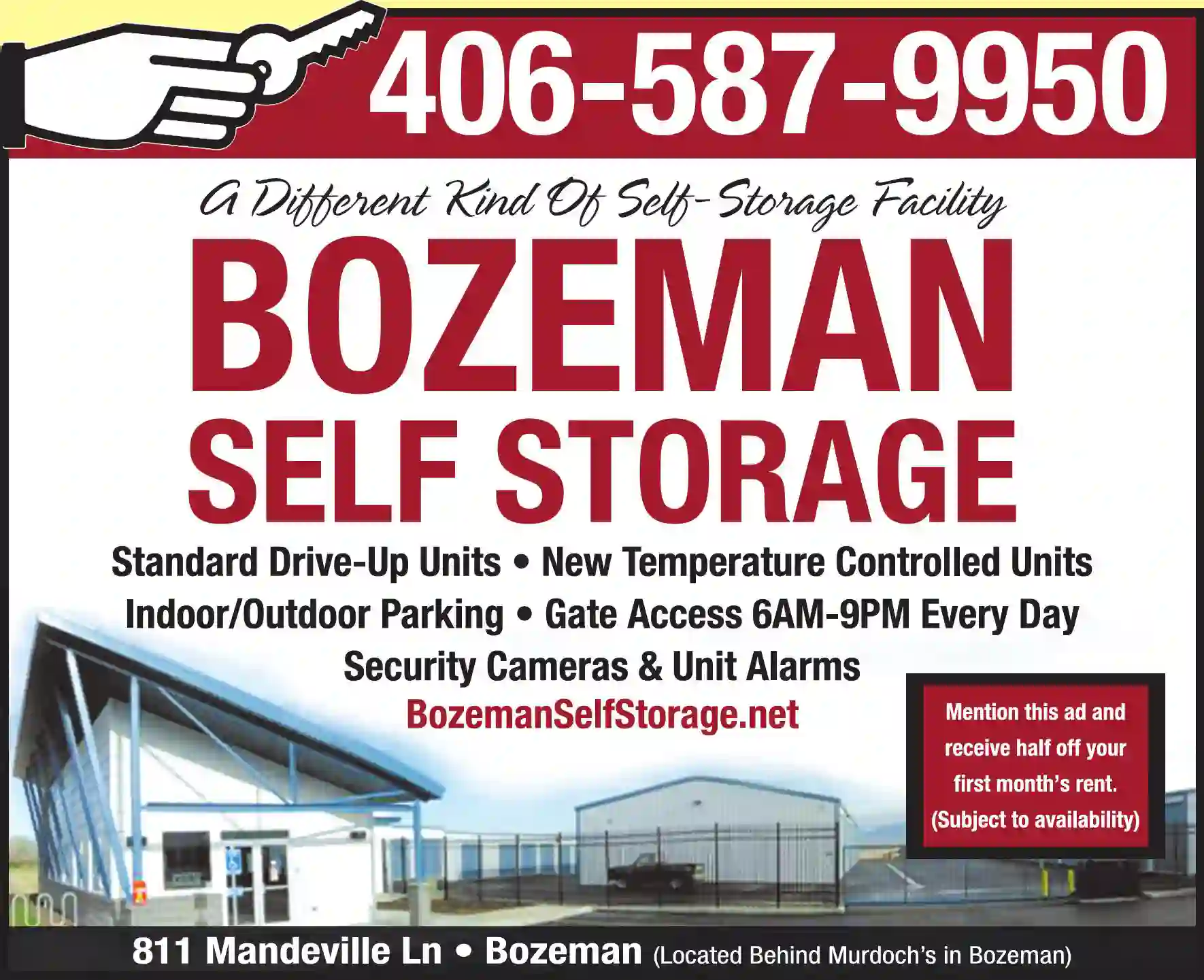 Storage - Household & Commercial print ad for Bozeman Self Storage