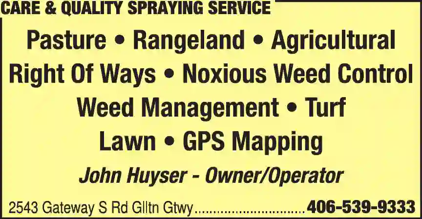 Weed Control print ad for Care & Quality Spraying Service