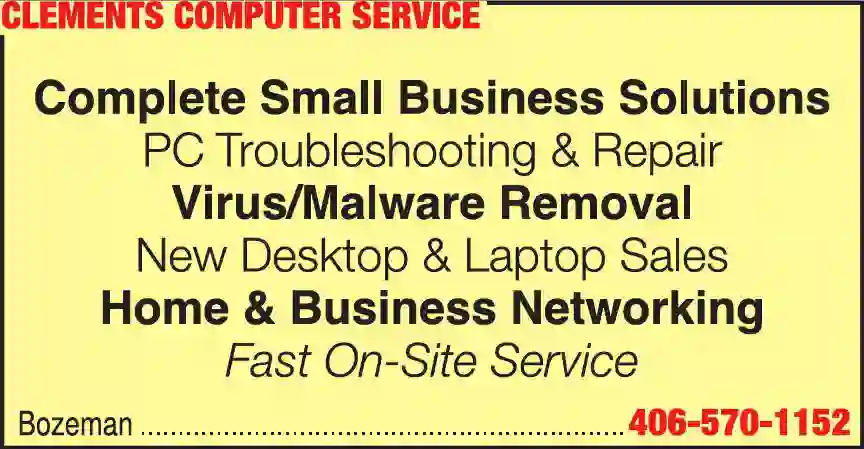 Computers - Service & Repair print ad for Clements Computer Service