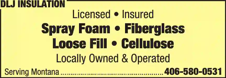 Insulation Contractors print ad for DLJ Insulation