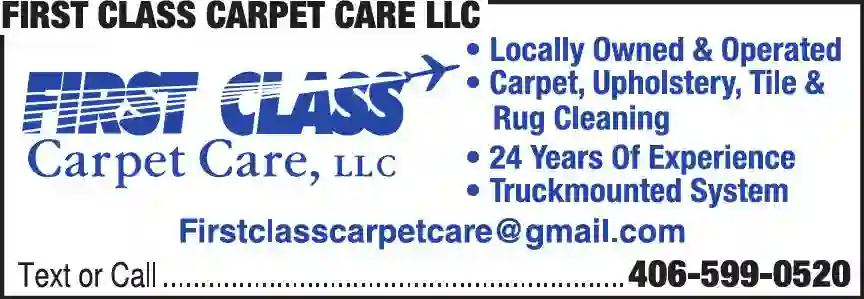 Carpet & Upholstery Cleaners print ad for First Class Carpet Care LLC
