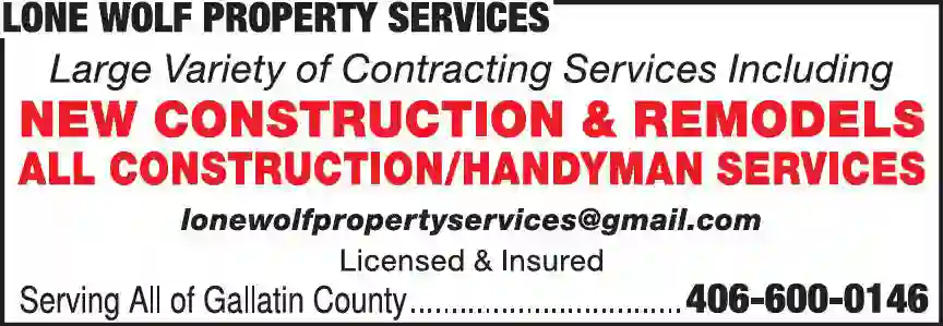 Contractors - General print ad for Lone Wolf Property Services