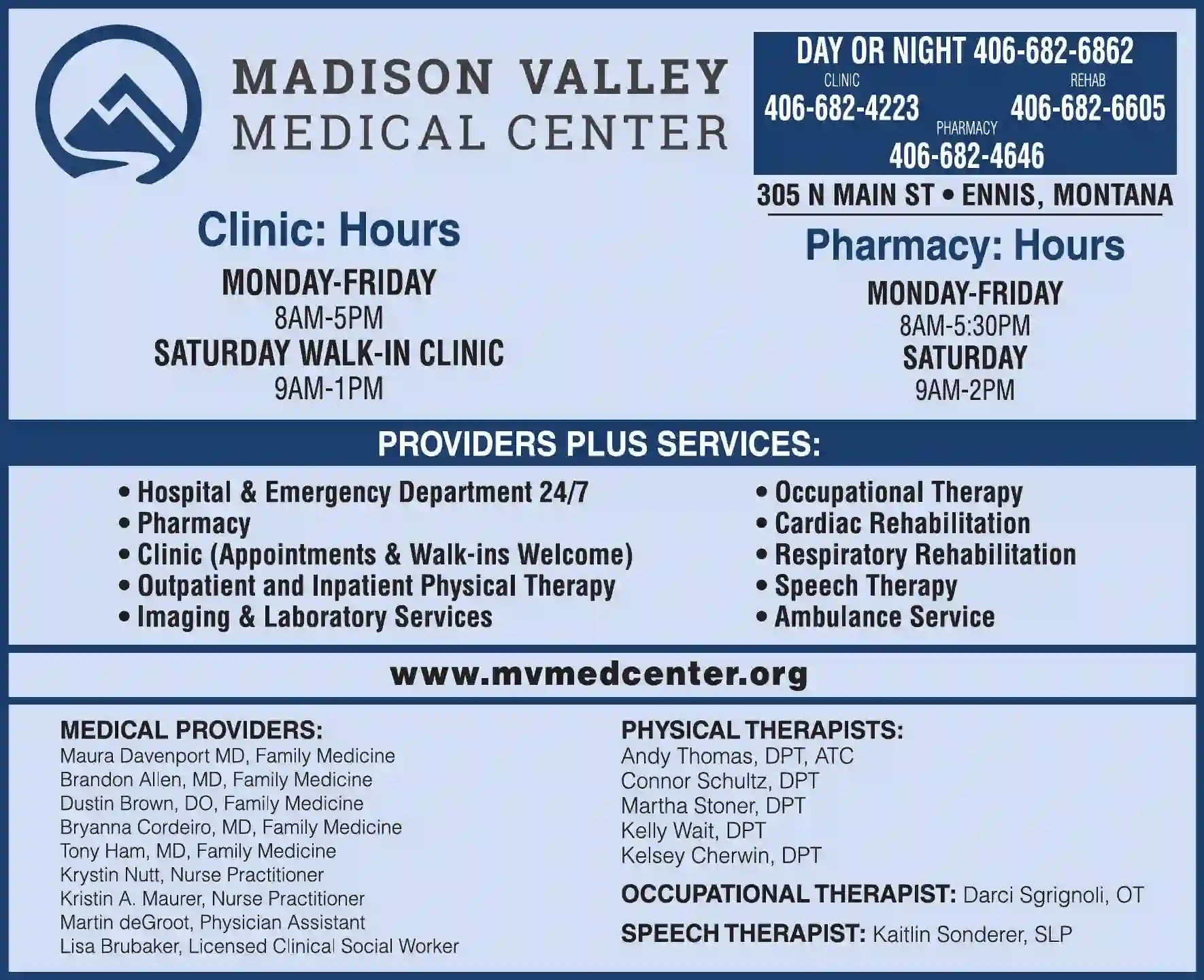 Hospitals print ad for Madison Valley Medical Center