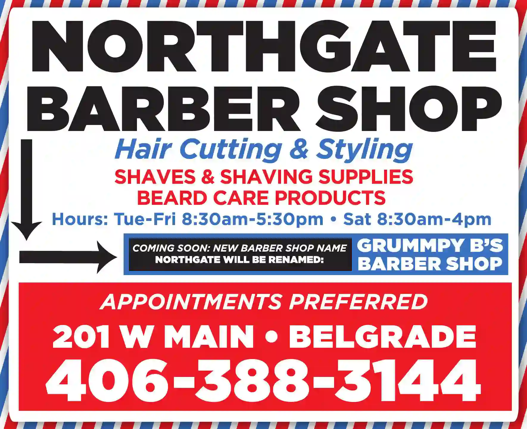 Barbers print ad for Northgate Barber Shop