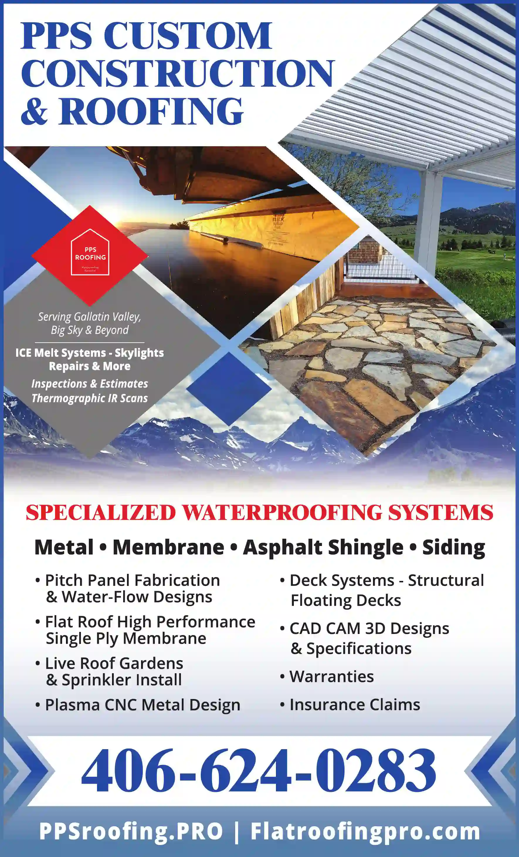 Roofing Contractors print ad for PPS Custom Construction & Roofing