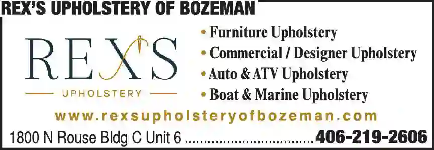 Upholsterers print ad for Rex's Upholstery Of Bozeman