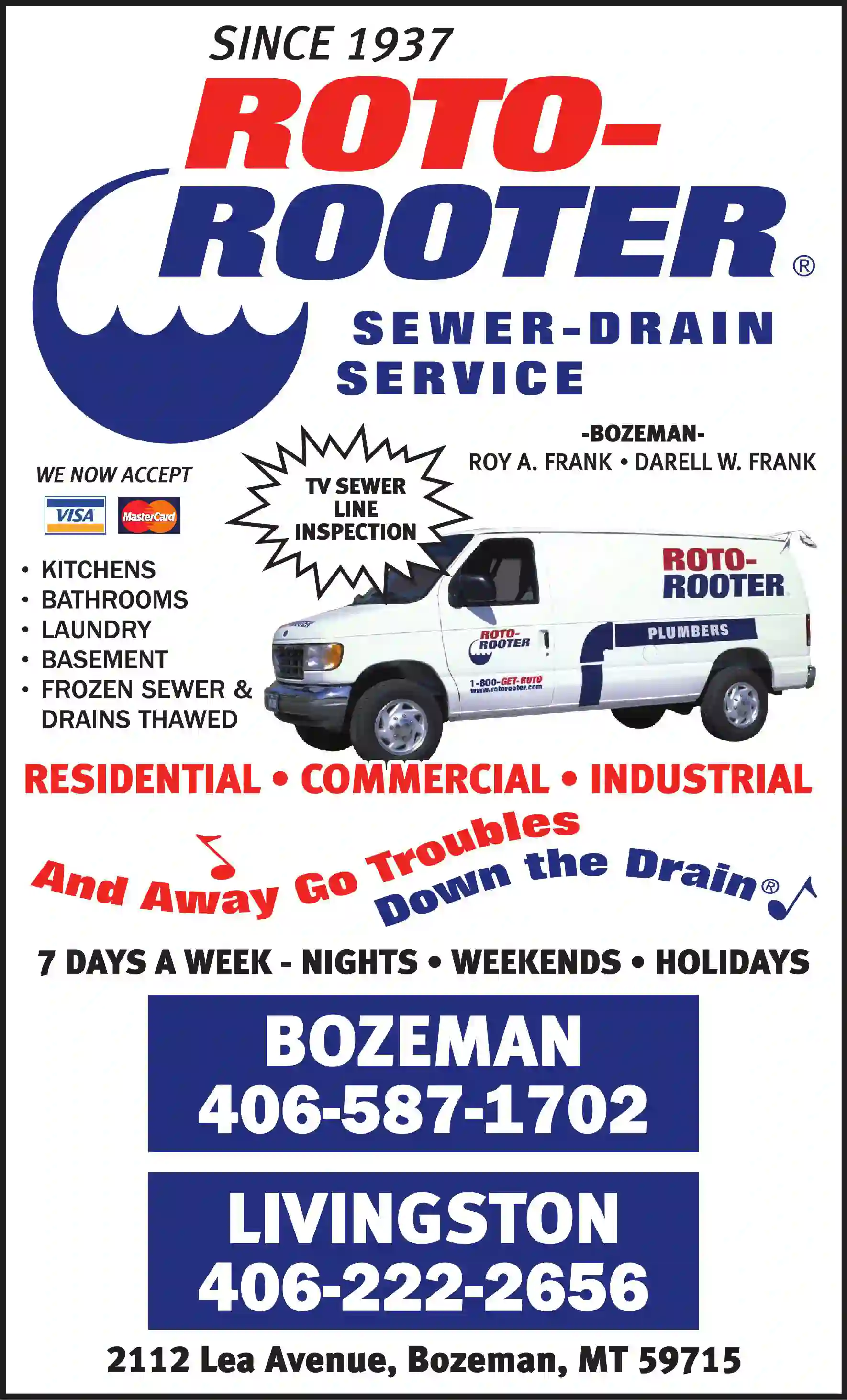 Plumbing Drains & Sewer Cleaning print ad for Roto-Rooter Sewer Service