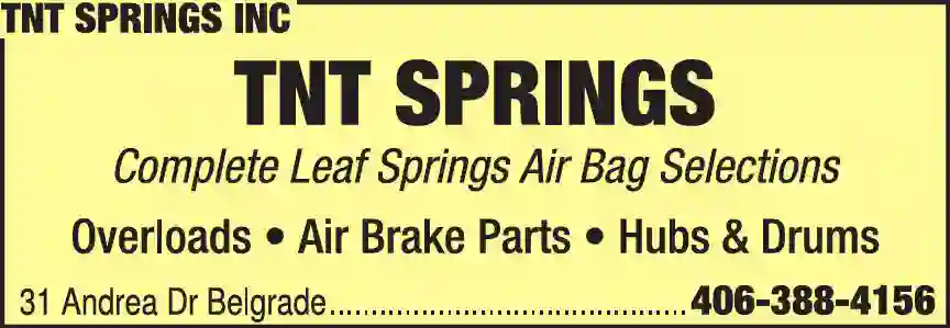 Springs - Auto - Sales & Service print ad for TNT Springs Inc