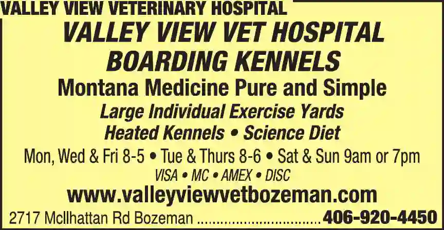 Kennels print ad for Valley View Veterinary Hospital
