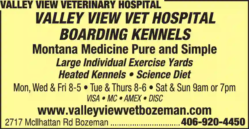 Pet Boarding & Sitting Service print ad for Valley View Veterinary Hospital