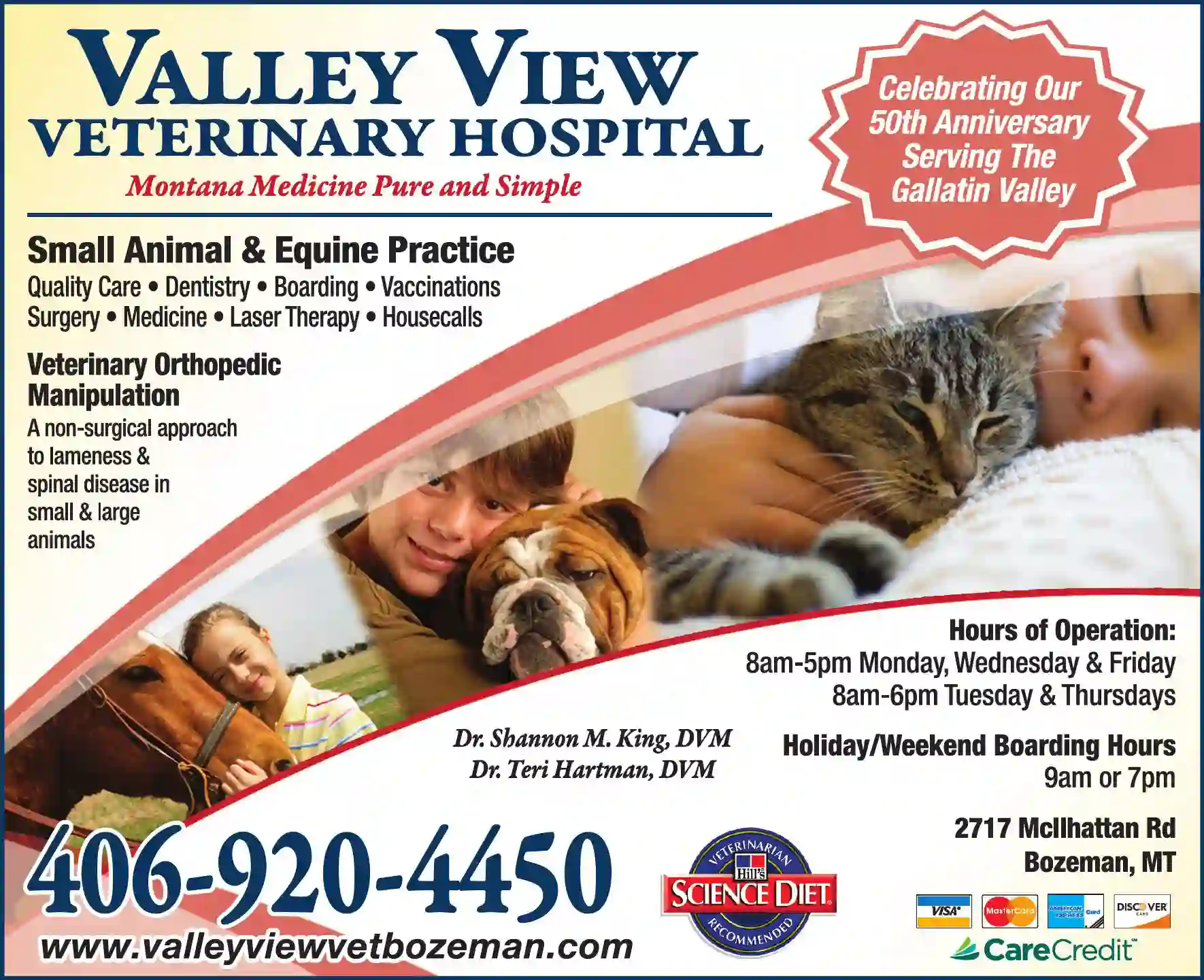 Veterinarians & Hospitals print ad for Valley View Veterinary Hospital