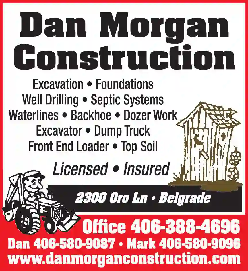 Excavating Contractors print ad for Dan Morgan Construction Inc