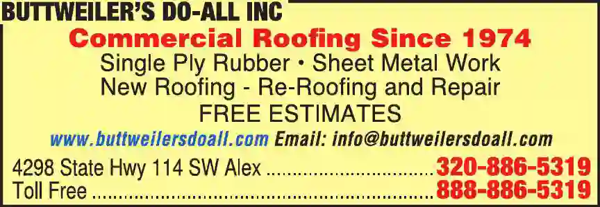 Roofing Contractors print ad for Buttweiler's Do-All Inc