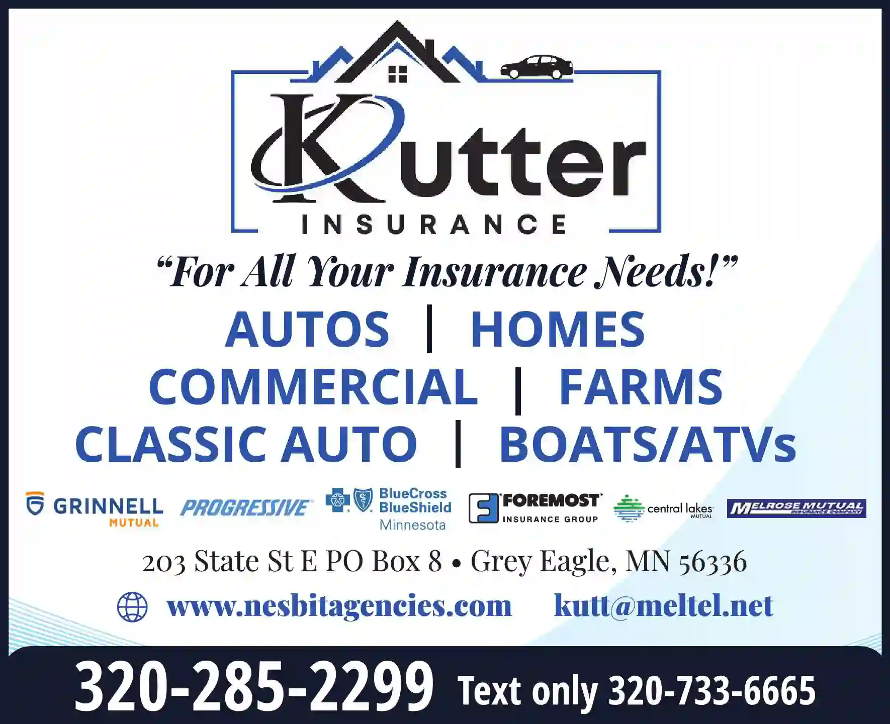 Insurance print ad for Kutter Insurance Agency