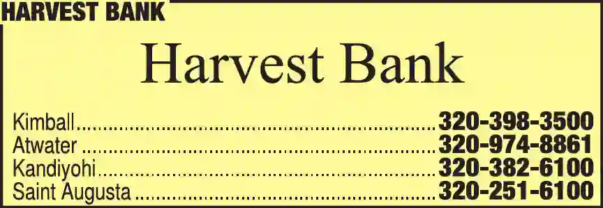 Mortgages & Contracts print ad for Harvest Bank