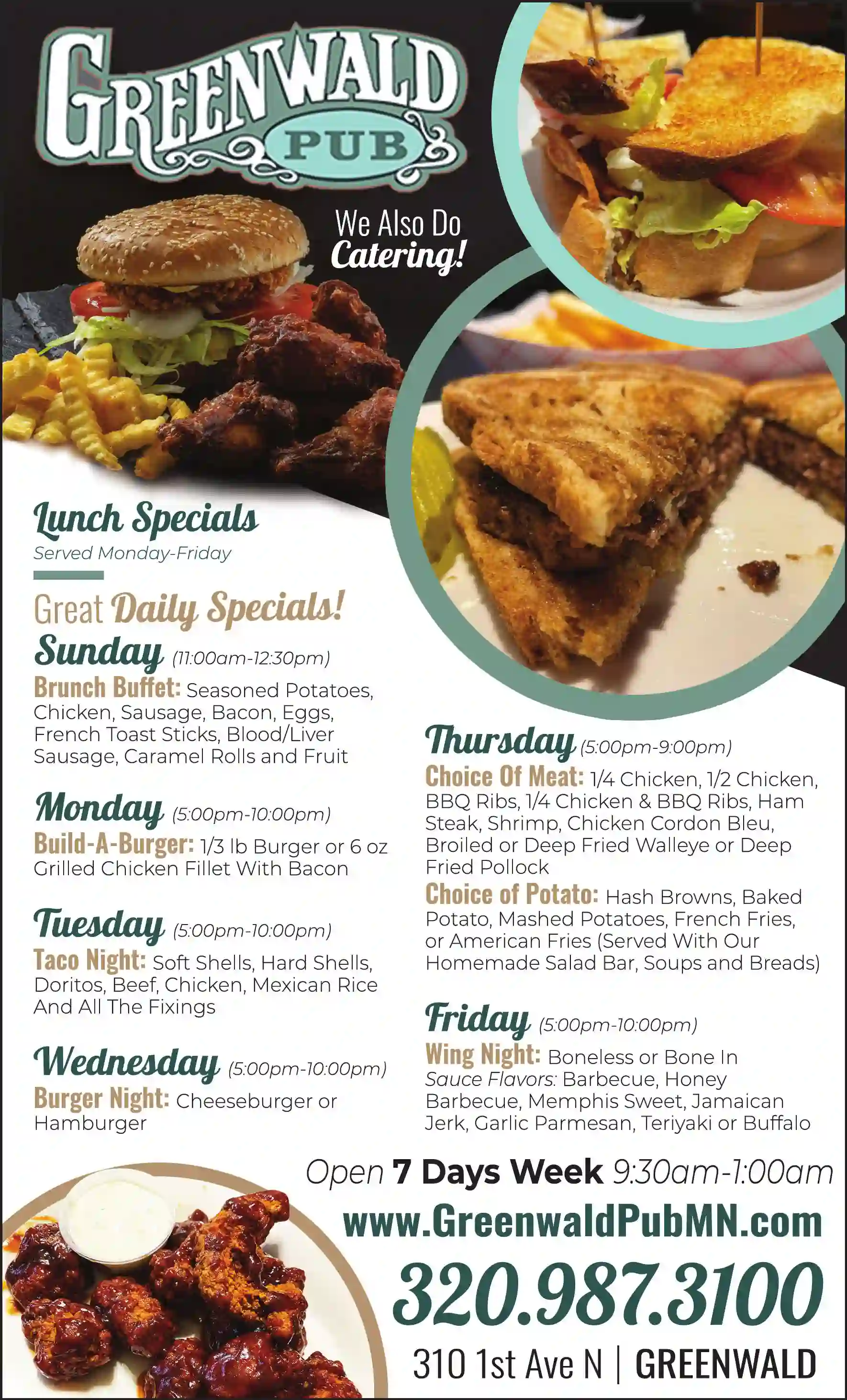 Restaurants print ad for Greenwald Pub