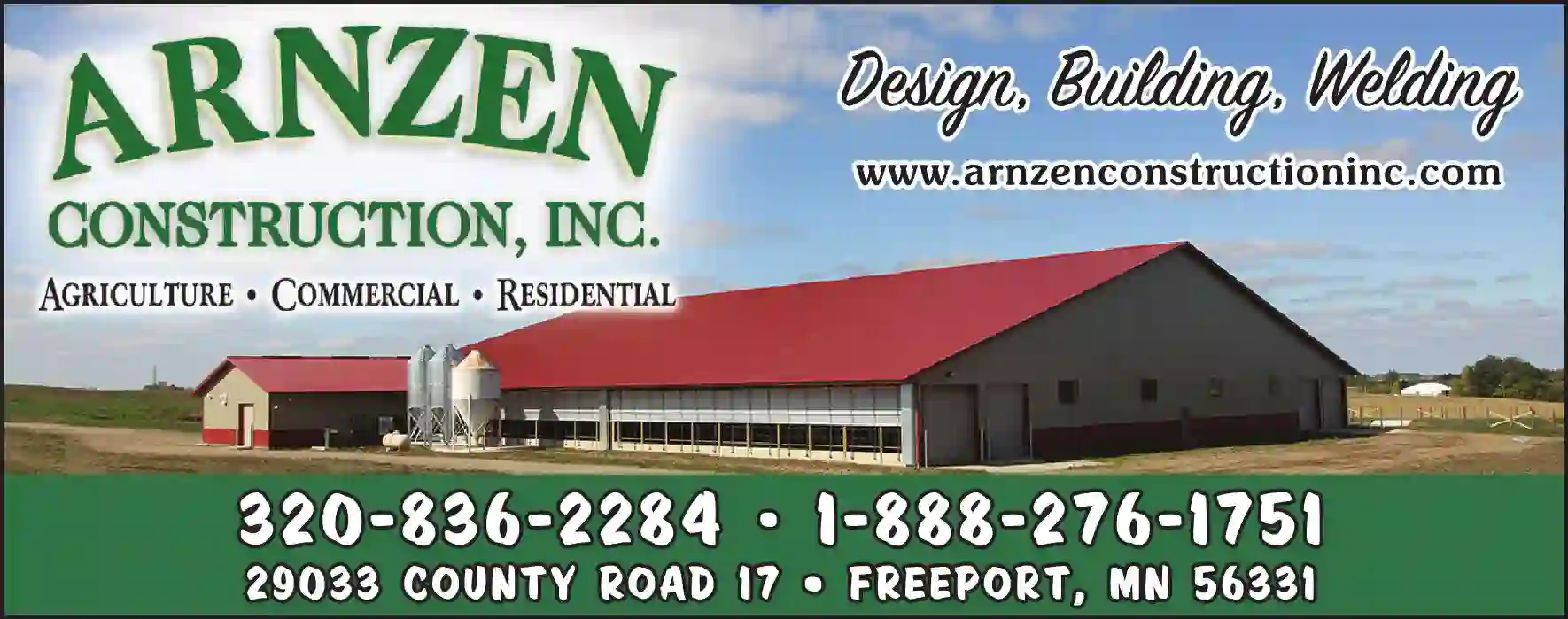 Contractors - General print ad for Arnzen Construction Inc