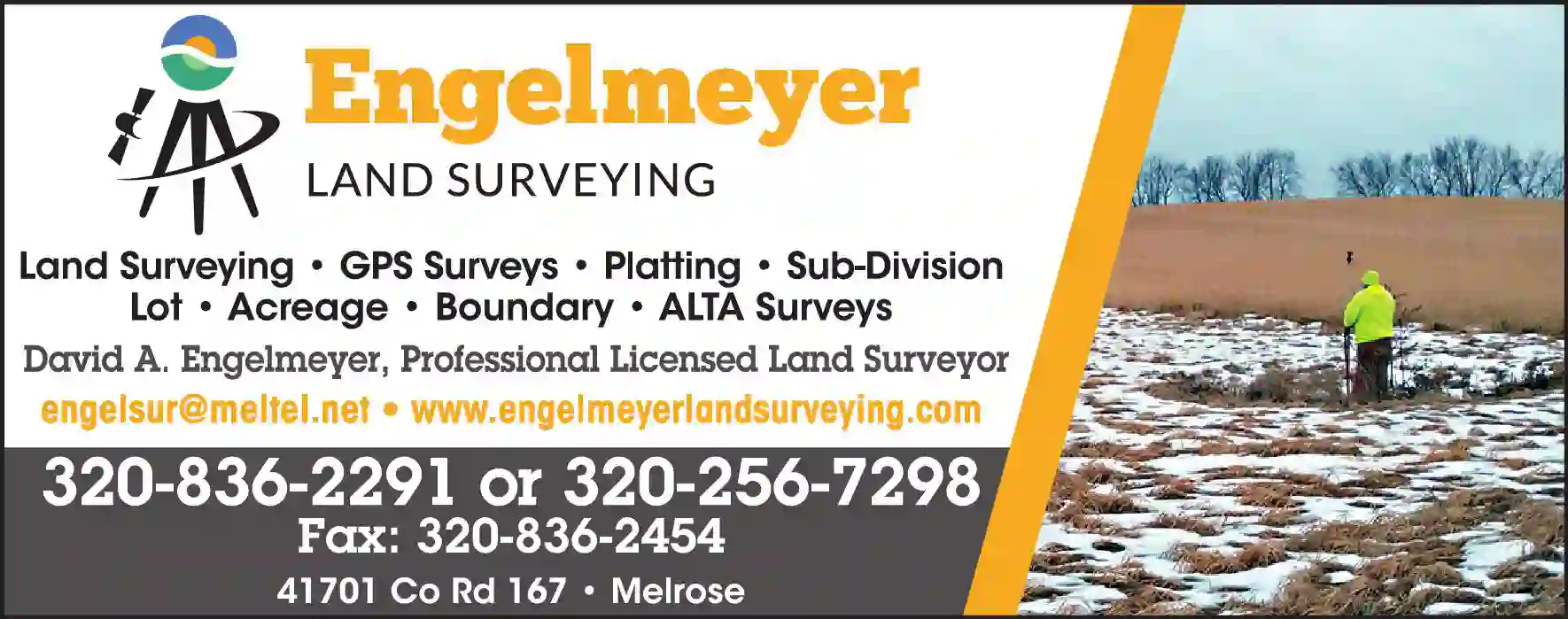 Surveyors - Land print ad for Engelmeyer Land Surveying LLC