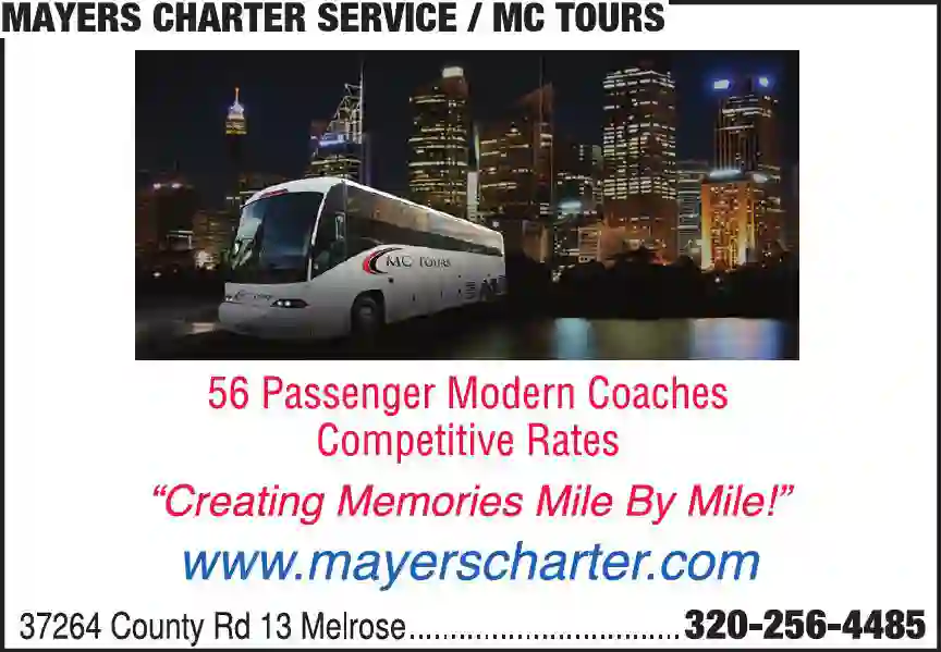 Travel Agencies print ad for Mayers Charter Service ^ MC Tours