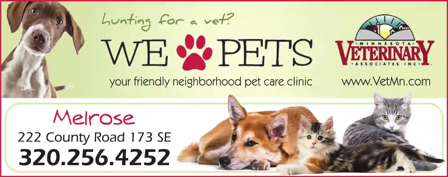 Veterinarians & Hospitals print ad for Minnesota Veterinary Associates Inc