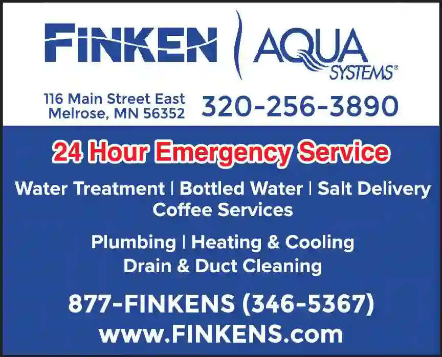 Water Softening & Conditioning Equipment - Service & Supplies print ad for Finken Aqua Systems