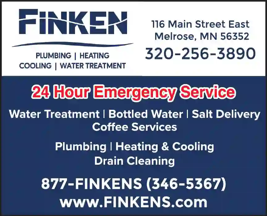 Plumbing Contractors print ad for Finken Plumbing Heating & Cooling