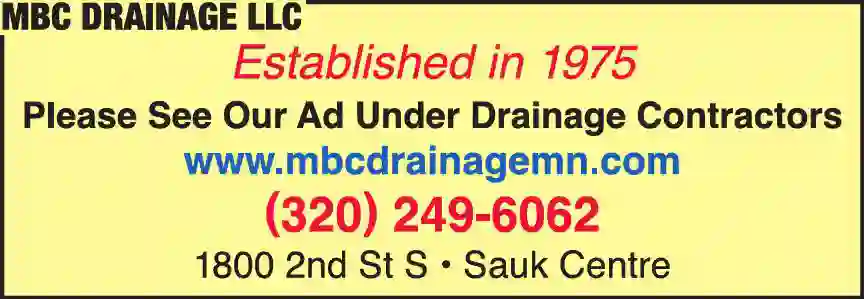 Excavating Contractors print ad for MBC Drainage LLC