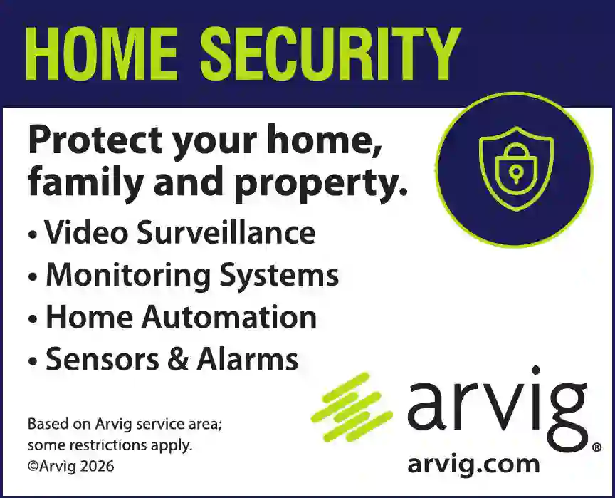 Security Systems & Monitoring print ad for Arvig