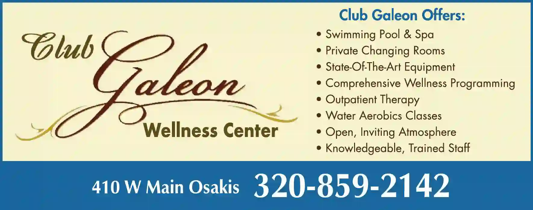 Health Clubs print ad for Club Galeon Wellness Center