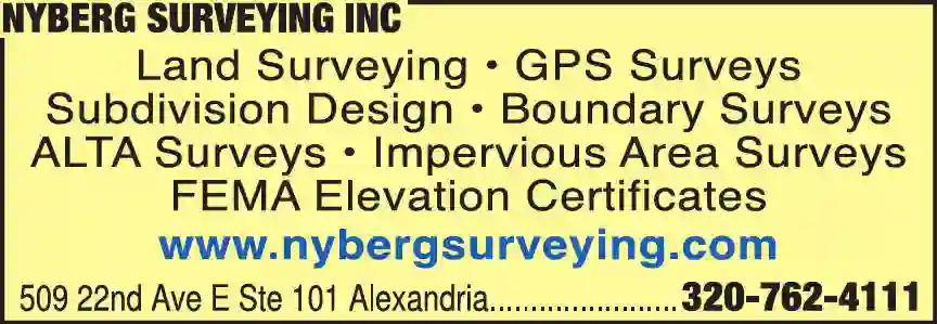 Surveyors - Land print ad for Nyberg Surveying Inc