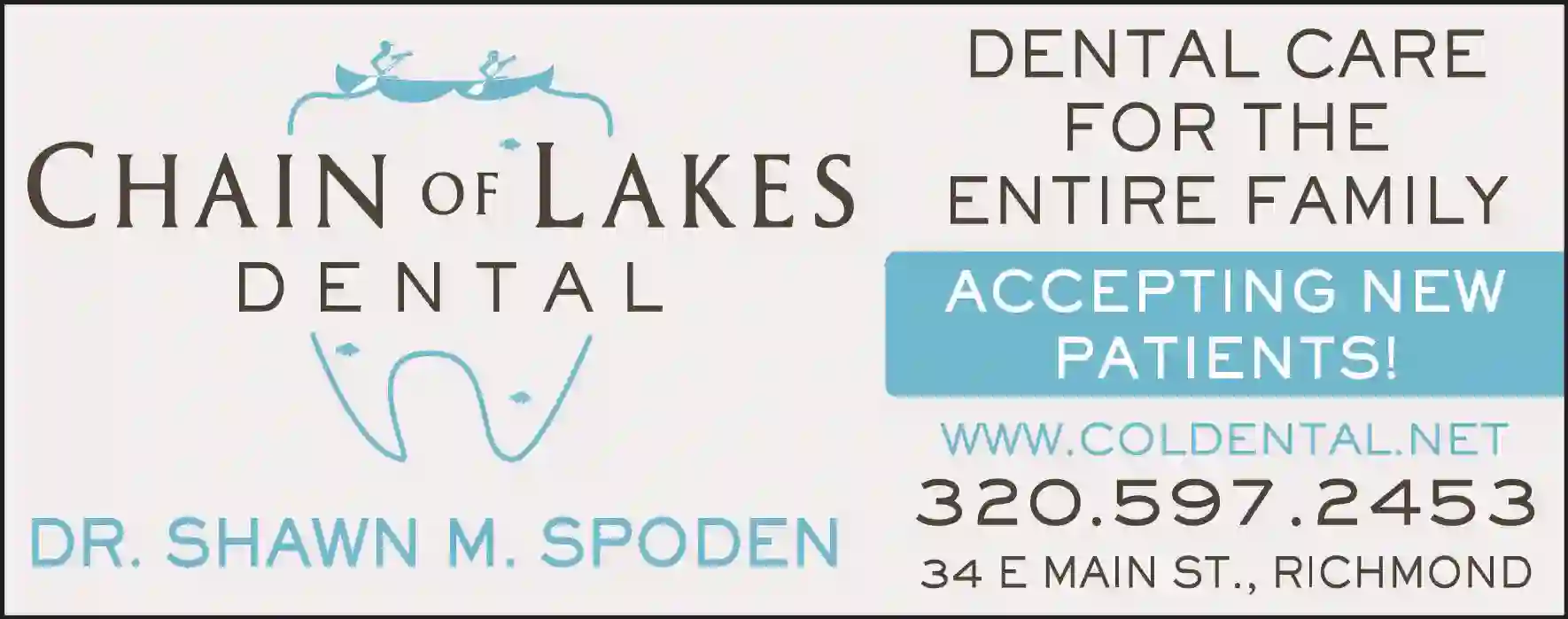 Dentists print ad for Chain Of Lakes Dental