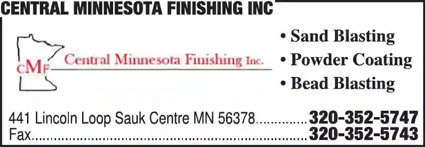 Sandblasting print ad for Central Minnesota Finishing Inc