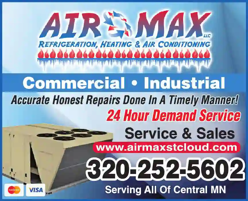 Refrigeration Equipment - Commercial - Sales & Service print ad for Air Max LLC Refrigeration Heating & Air Conditioning