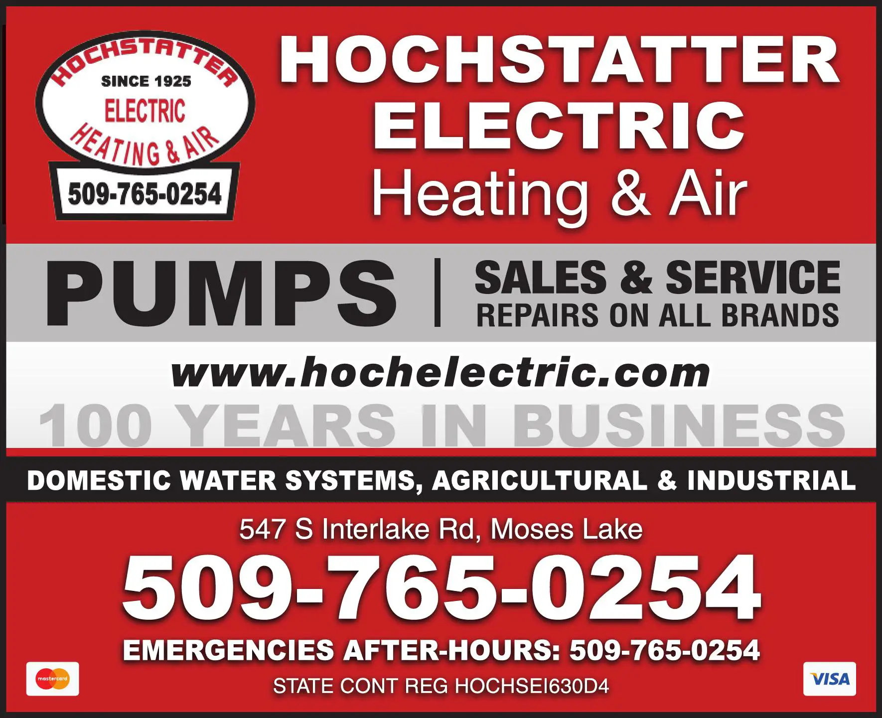 Pumps - Dealers print ad for Hochstatter Electric Heating & Air