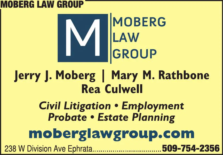 Attorneys - Wills, Probate, Trust & Estate Planning print ad for Moberg Law Group
