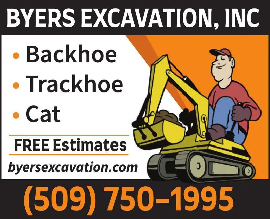 Excavating Contractors print ad for Byers Excavation Inc