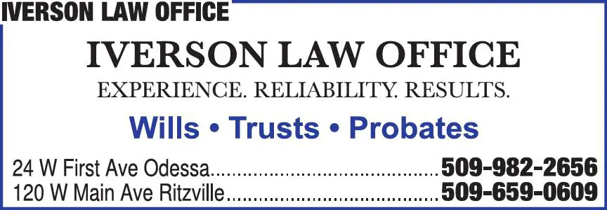 Attorneys - Probate print ad for Iverson Law Office