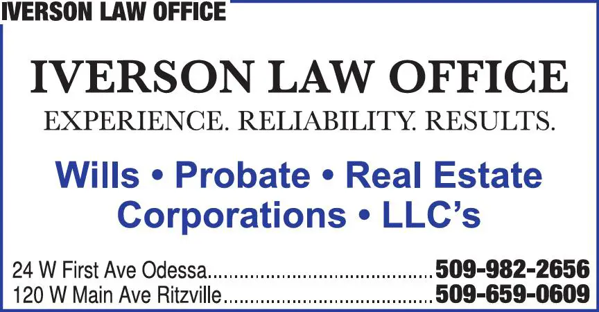 Attorneys - Wills, Probate, Trust & Estate Planning print ad for Iverson Law Office