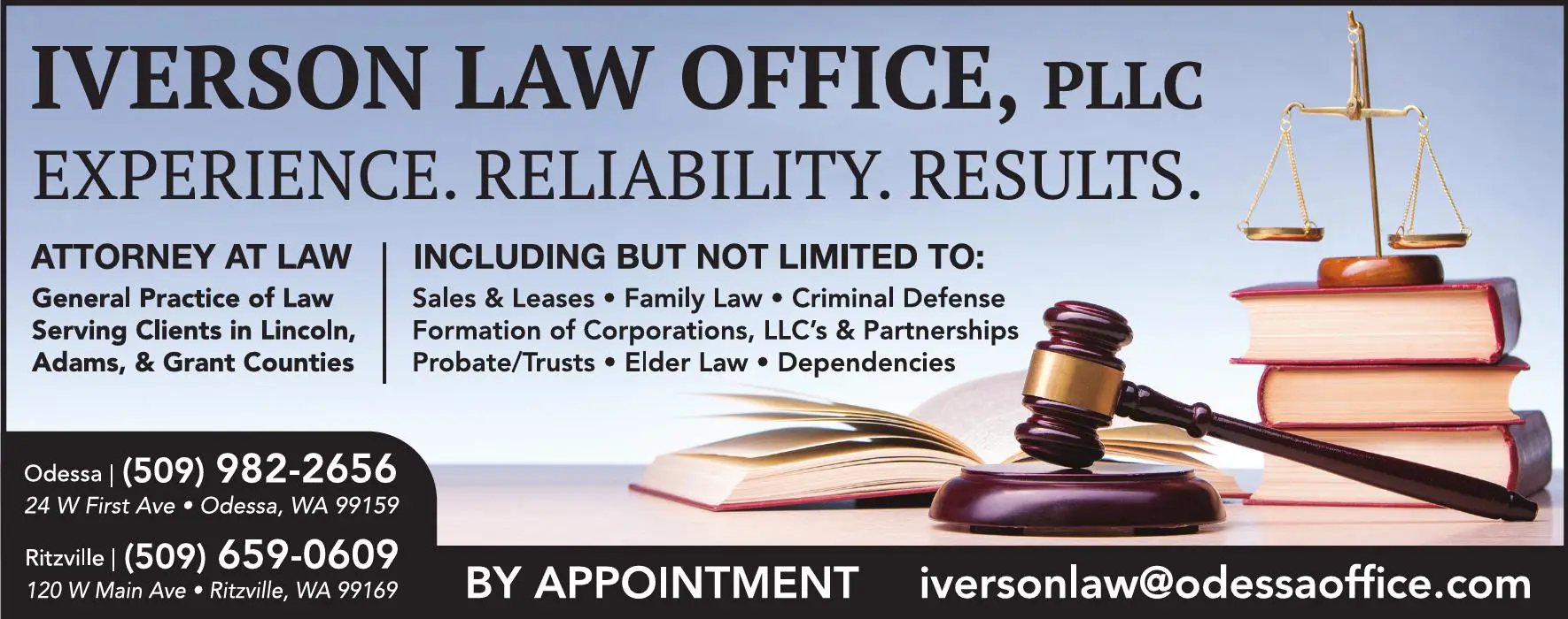 Attorneys print ad for Iverson Law Office