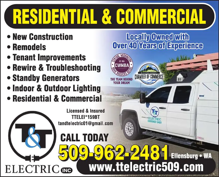 Electric Contractors print ad for T & T Electric Inc