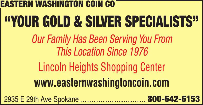 Coin Dealers Supplies, Etc. print ad for Eastern Washington Coin Co