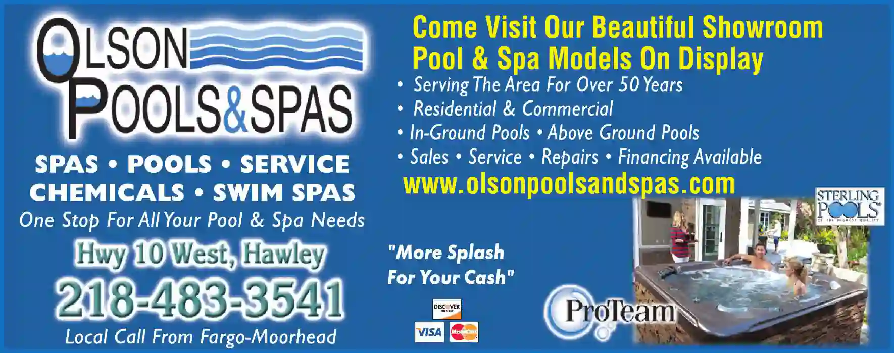 Hot Tubs & Spas print ad for Olson Pools & Spas
